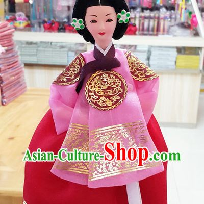 Korean Traditional Imperial Empress Silk Figurine Doll Arts