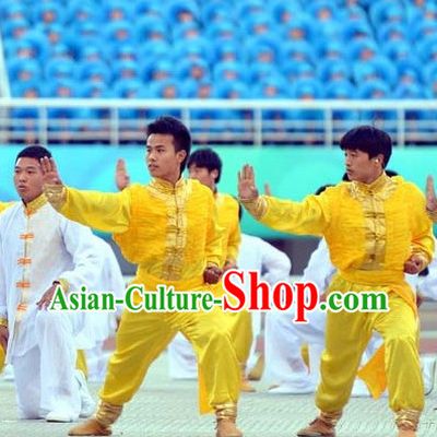 Top Asian Chinese Martial Arts Qi Gong Yoga Long Sleeved Uniform for Men