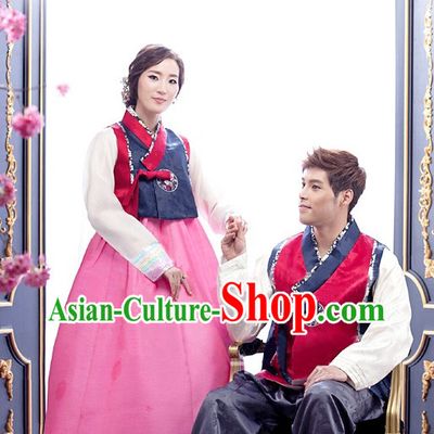 Top Korean Traditional Hanbok National Costumes Complete Set for Men and Women