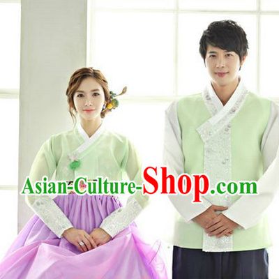 Top Korean Traditional Hanbok National Costumes Complete Set for Brides and Bridegroom