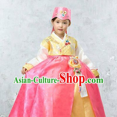 Top Korean Traditional Hanbok National Costumes Complete Set for Children