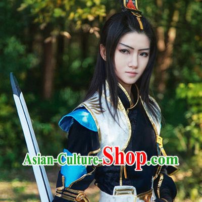Chinese Cosplay General Warrior Costumes and Hat Complete Set