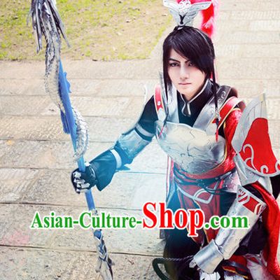 Chinese Cosplay General Warrior Costumes and Hat Complete Set