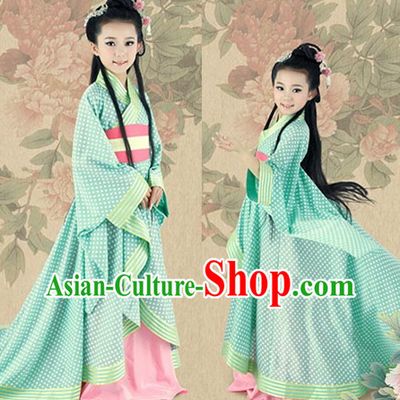 Asian Fashion Chinese Princess Costumes and Hair Accessories Complete Set for Kids