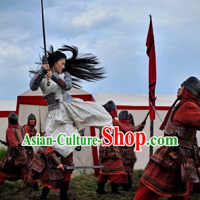 Asian Fashion Chinese Female General Costumes Complete Set