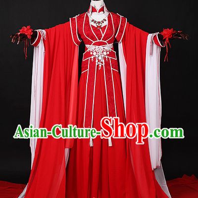 Chinese Red Princess Hanfu Cosplay Halloween Costumes Carnival Costumes for Men