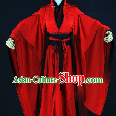 Chinese Red Wedding Hanfu Dresses for Bridegrooms