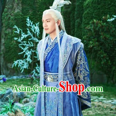 Chinese Kung Fu Master Costumes China Civilization and Hair Jewelry Complete Set for Men