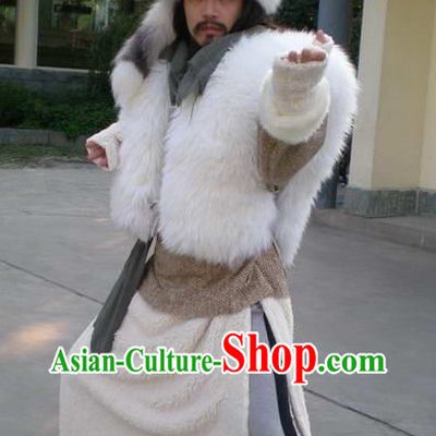 Chinese Genghis Khan Costumes China Civilization and Hat Complete Set for Men