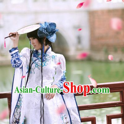Asia Fashion Mandarin Collar Poet Cosplay Costumes Complete Set for Women