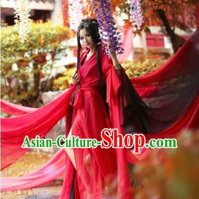 Chinese Red Hanfu Costume Asian Fashion China Civilization Medieval Costumes Carnival Costume