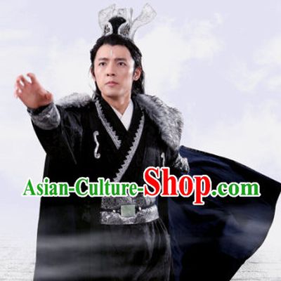 Black Chinese Prince Cosplay Costumes Asian Fashion Complete Set for Men
