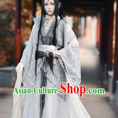 Asian Fashion Chinese Empress Cosplay Halloween Costumes and Hair Jewelry Complete Set for Women