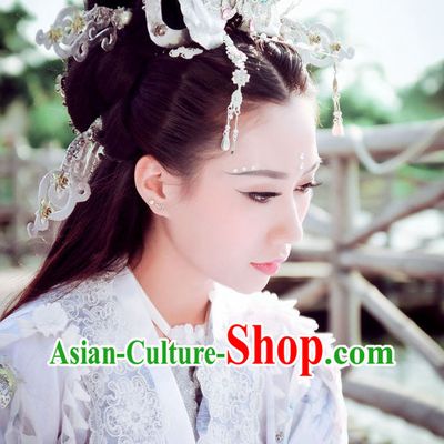 Asian Fashion Chinese Empress Halloween Costumes and Hair Jewelry Complete Set for Women