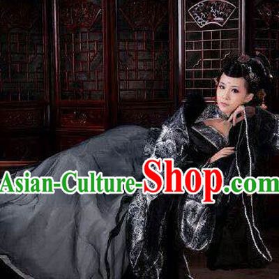 Asian Fashion Chinese Black Empress Sexy Halloween Costumes Complete Set for Women