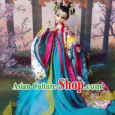 Asian Fashion Chinese Empress Kimono Costumes and Hair Jewelry Complete Set
