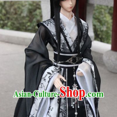 Asian Fashion Chinese Black Emperor Costumes Hanfu for Men