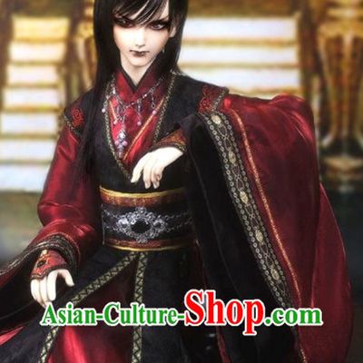 Asian Fashion Chinese Emperor Costumes Hanfu and Crown Complete Set for Men