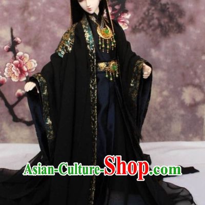 Asian Fashion Chinese Emperor Costume Hanfu and Crown Complete Set for Men