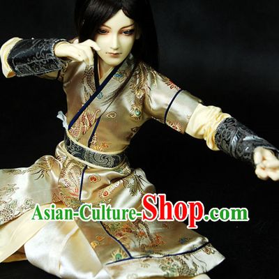 Asian Fashion Chinese Kung Fu Master Costume Hanfu Complete Set for Men
