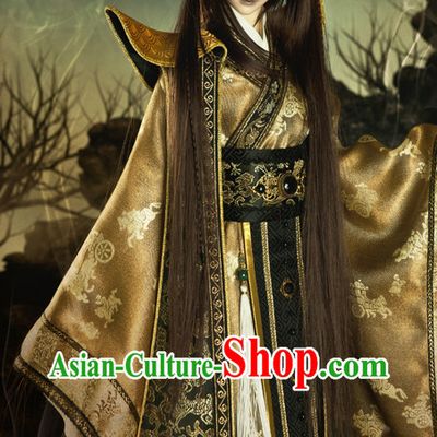 Asian Fashion Chinese Emperor Costumes Hanfu Dresses Complete Set for Men