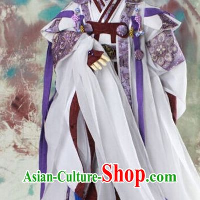 Asian Fashion Chinese Imperial Swordman Costumes Hanfu Dresses Complete Set for Men