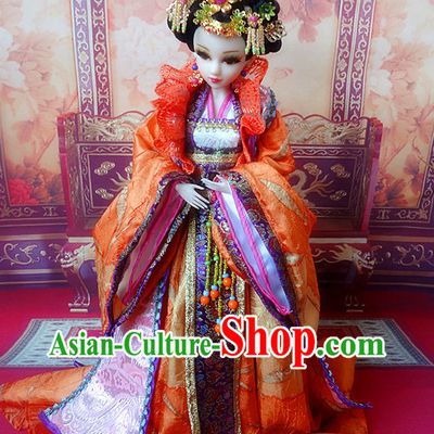Asia Fashion China Civilization Chinese Empress Costume and Hair Accessories Complete Set