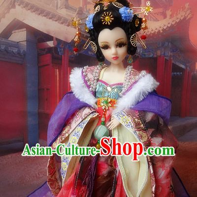 Asia Fashion China Civilization Chinese Empress Costume and Hair Jewelry Complete Set