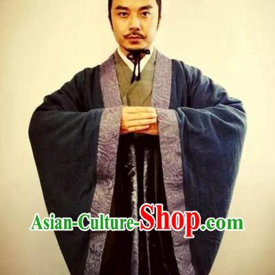 Asia Fashion China Civilization Chinese Male Hanfu Costumes and Coronet Complete Set