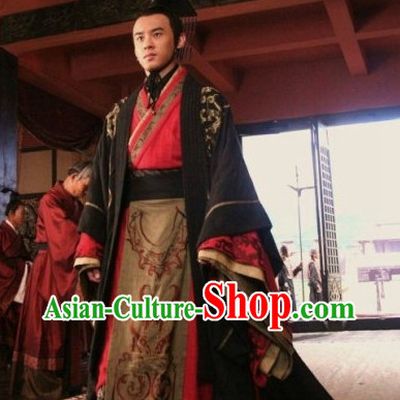 Ancient Chinese Emperor Costumes and Coronet Complete Set