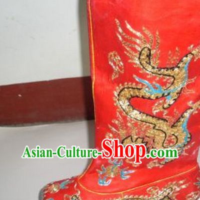 Chinese Traditional Wedding Bridal over the Knee Boots Ankle Boots