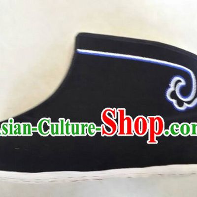 Chinese Traditional Kung Fu Black Short Boots
