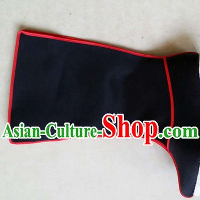 Handmade Chinese Traditional Hanfu Black Fabric Boots Footwear