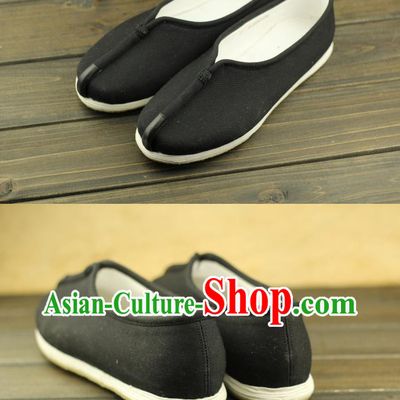 Black Handmade Chinese Traditional Fabric Shoes Footwear