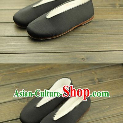 Black Handmade Chinese Traditional Fabric Shoes Footwear