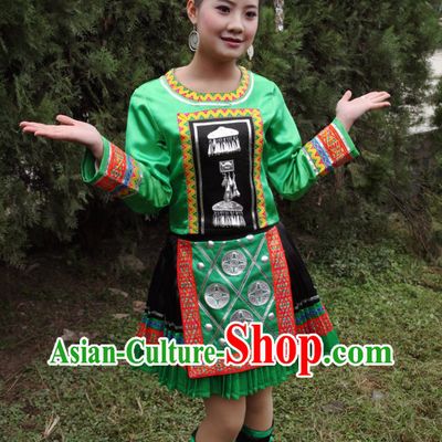 Chinese Professional Ethnic Clothing and Headwear Complete Set for Women