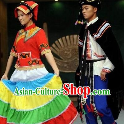 Oriental Clothing Chinese Yi Minority Traditional Ethnic Costumes of China