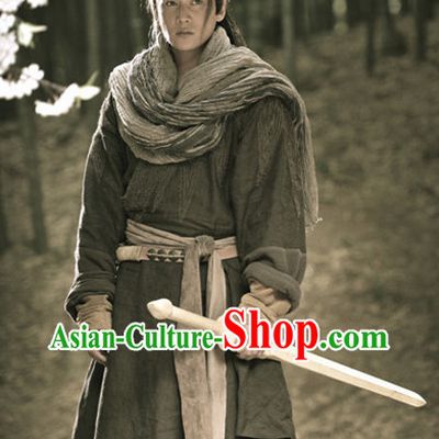 Chinese Ancient Swordman Costumes Complete Set for Men