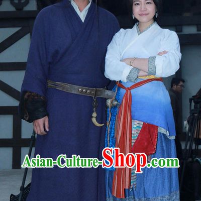 Chinese Ancient Swordsmen Costumes Complete Set for Men