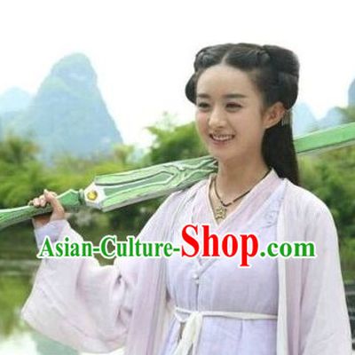 Chinese Ancient Fairy Swordswoman Costumes Complete Set