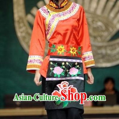 Oriental Clothing Chinese Traditional Manchu Ethnic Plus Size Clothes and Hat online for Women