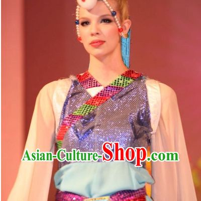 Oriental Clothing Chinese Tibetan Dance Costumes and Headdresses Cheap Dance Costumes online