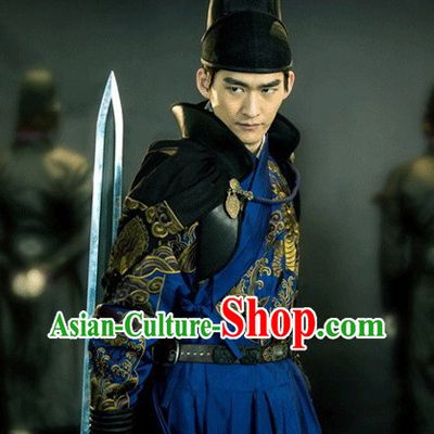 Chinese Ancient Style Guzhuang Black Bodygurad Hat for Men