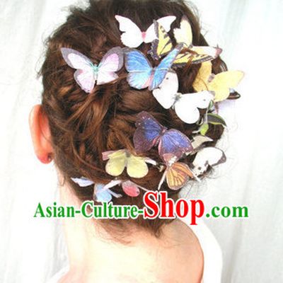 Custom Made Designer Handmade Butterfly Hair Fascinators Hair Slides Headpieces Hair Ornaments Set