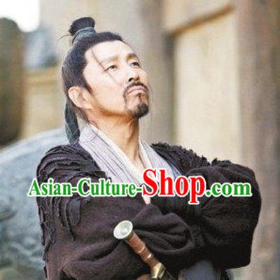 Chinese Ancient Scholar Black Wig for Men