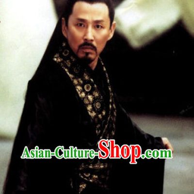 Chinese Ancient Scholar Long Black Wig for Men