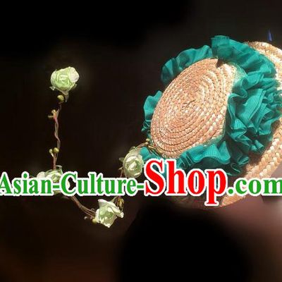 Stage Performance Handmade Flower Hair Fascinators Hair Slides Headpieces Hair Ornaments Set