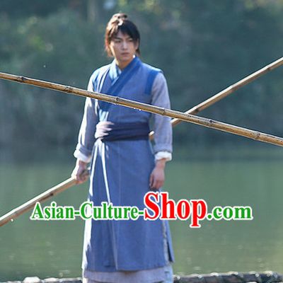 Chinese Superhero Yang Guo Kung Fu Master Costumes Complete Set for Men