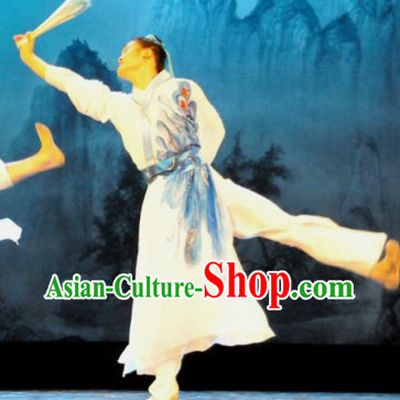 Chinese Traditional Butterfly Love Dance Costumes and Headbands Complete Set