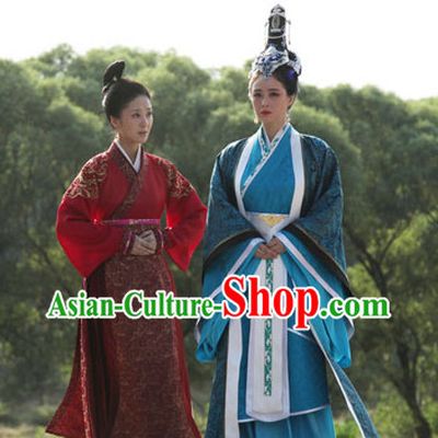Blue Chinese TV Drama Series Empress and Hair Accessories Complete Set for Women